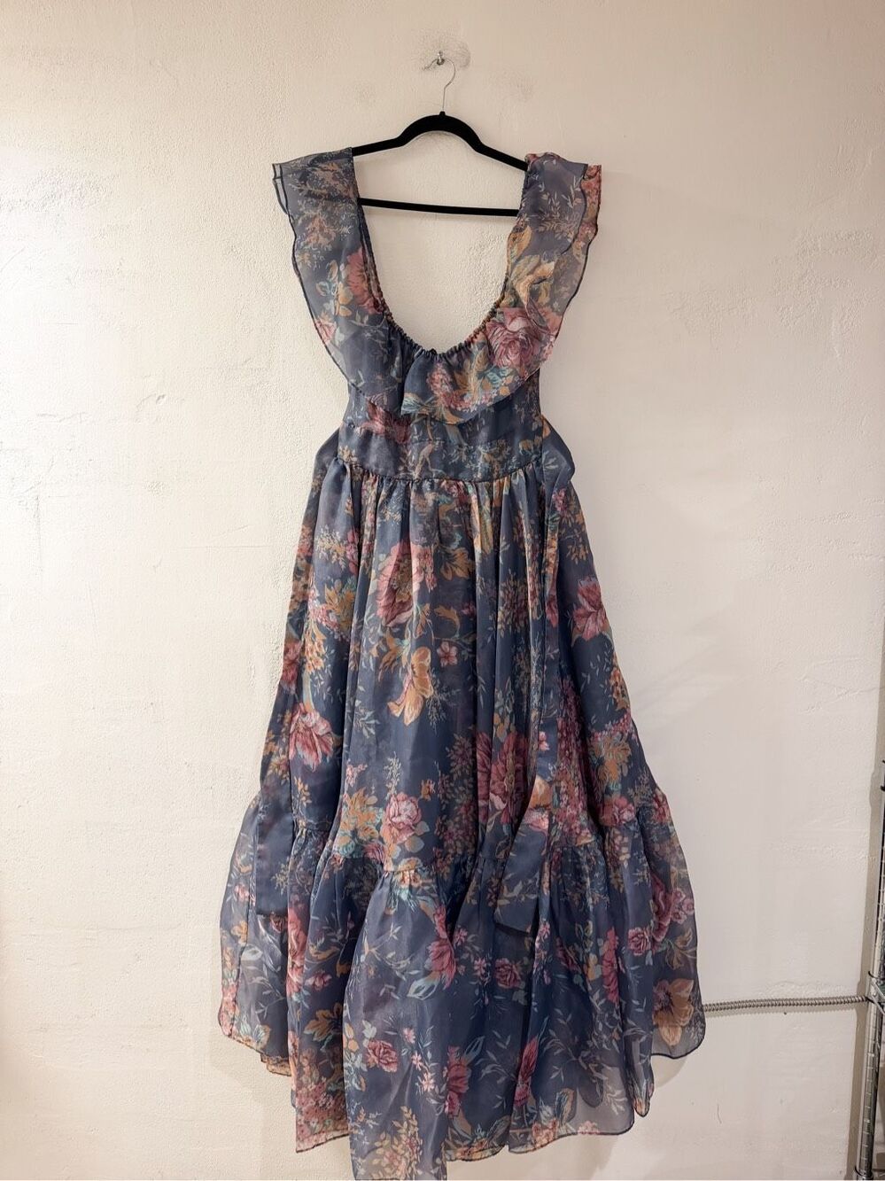Selkie Romance Novel Gown in Blue Floral Large - Picture 2 of 10